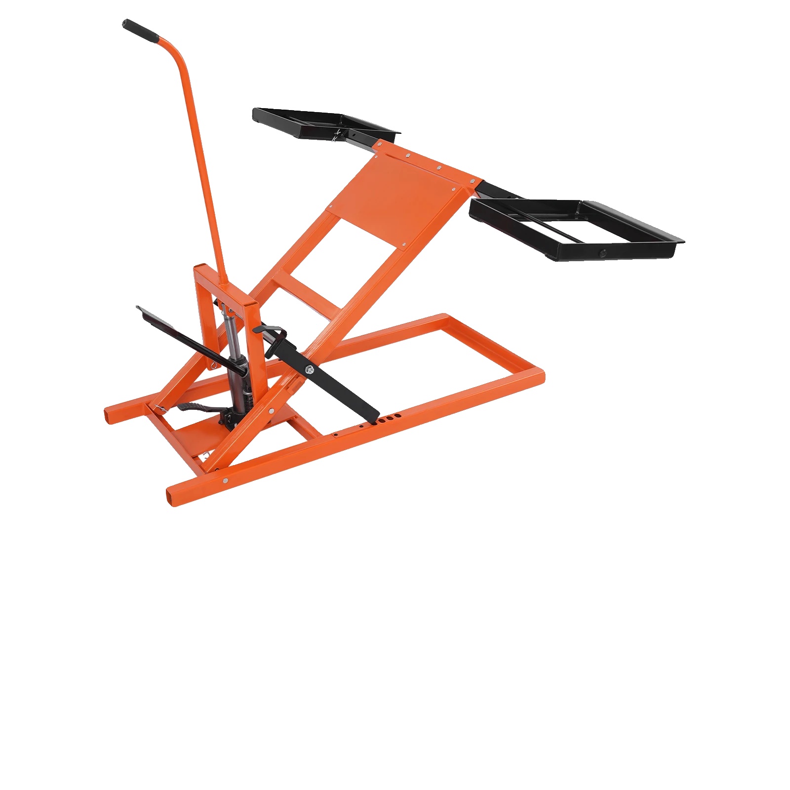 Hydraulischer Hebeljack, Tragfähigkeit 226,8 Kg, Hubhöhe 44,45-61 Cm, Abmessungen 114,3123,19106,68 Cm, Verstellbarer Radstand 58,42-122 Cm,