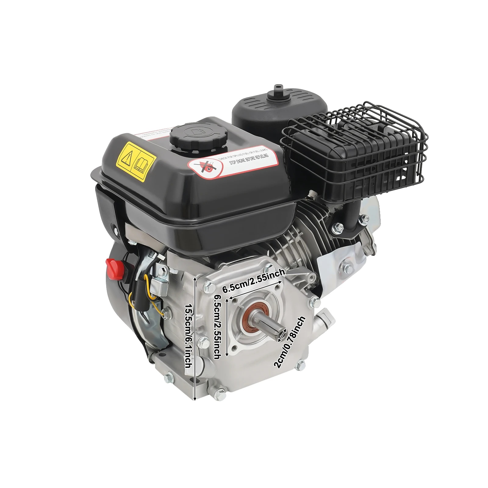 Benzinmotor, 7,5 Ps Leistung, Leiser Betrieb, Schwarz