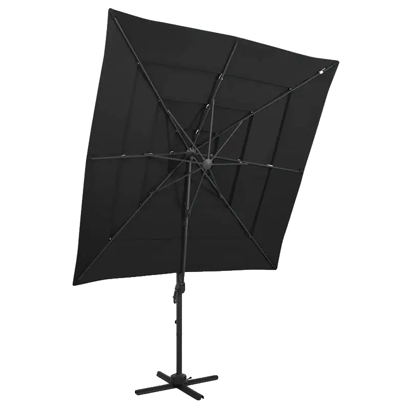 Sonnenschirm, Aluminiumstange, Uv-beständig, 250 X 250 X 246 Cm-d