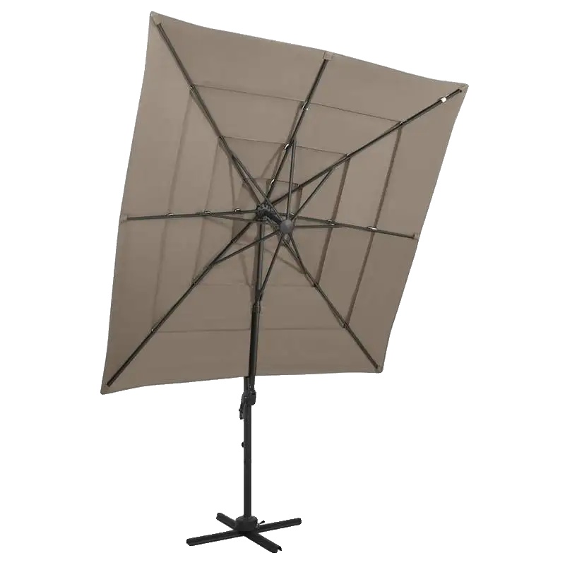 Sonnenschirm, Aluminiumstange, Uv-beständig, 250 X 250 X 246 Cm-a