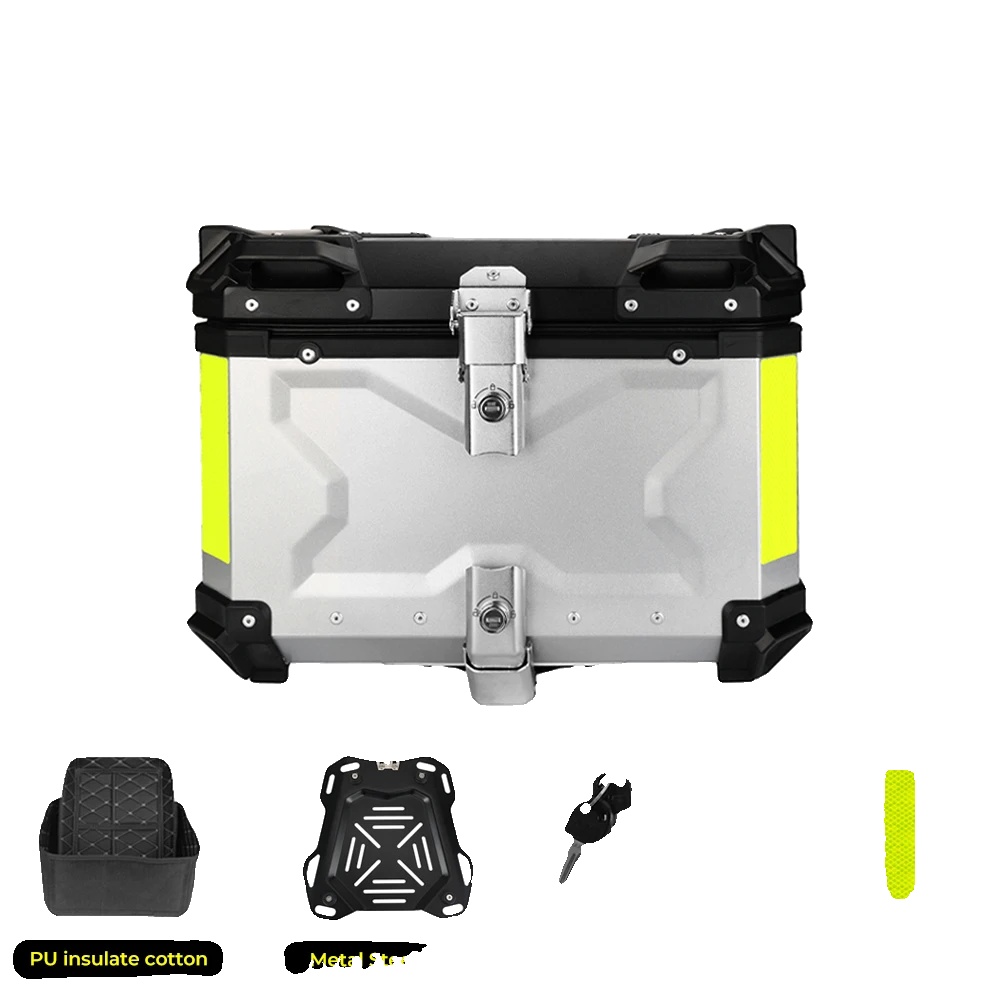 Motorrad Topcase, Wasserdicht, Abschließbare Sicherheit, 45l X Silber