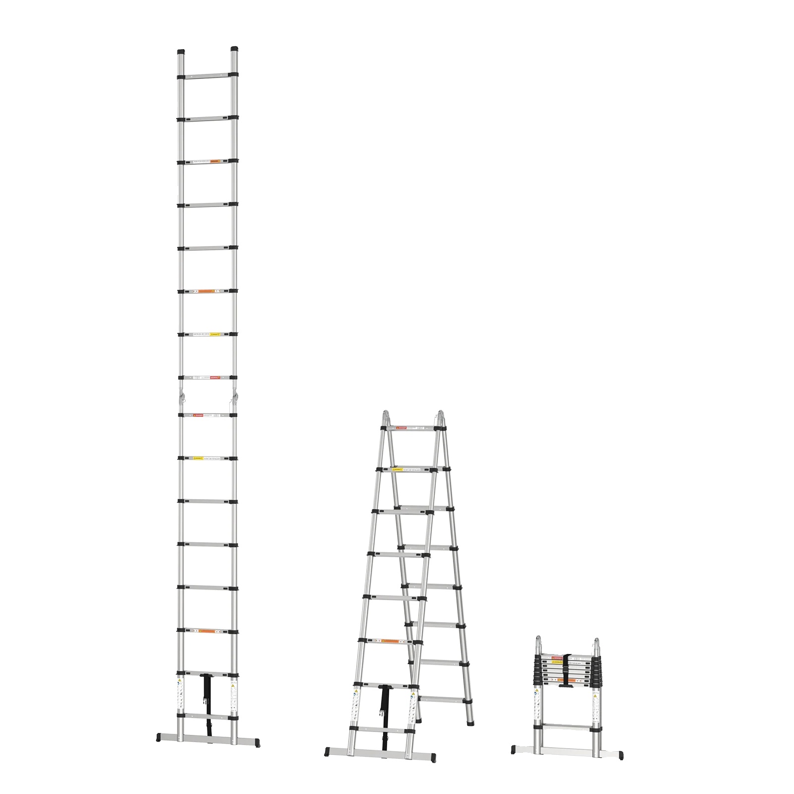 Teleskopleiter, Verstellbare Höhe, Kompaktes Design, 2,5m + 2,5m