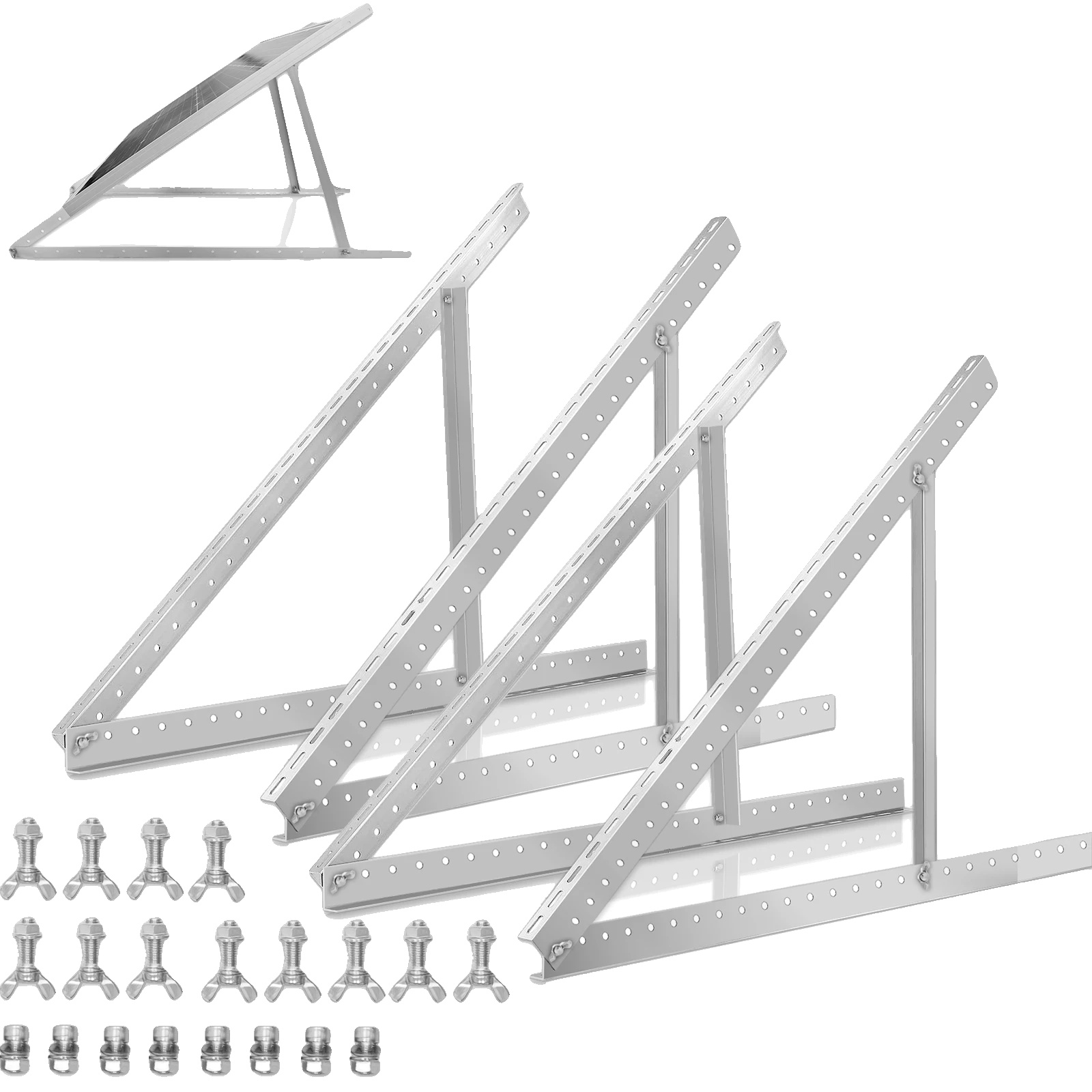 Solarmodul-montagehalterung, Verstellbares Design, Faltbare Neigungsbeine, 2sets