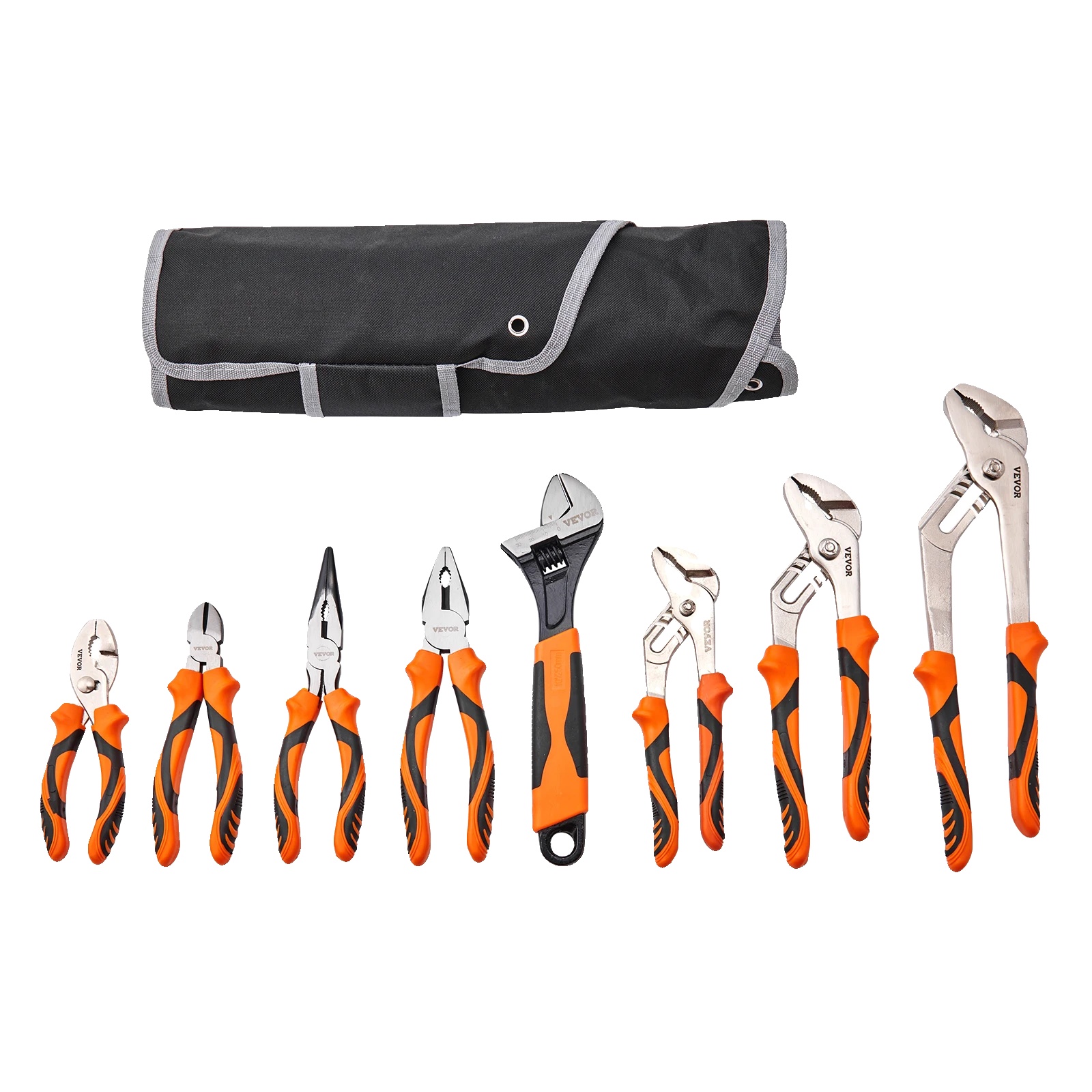 Zangen Set, Hochkohlenstoffstahl, 12" Rillenzangen, 8" Kombizangen, 8" Spitzzangen, Ergonomische Dual-color Tpr-griffe