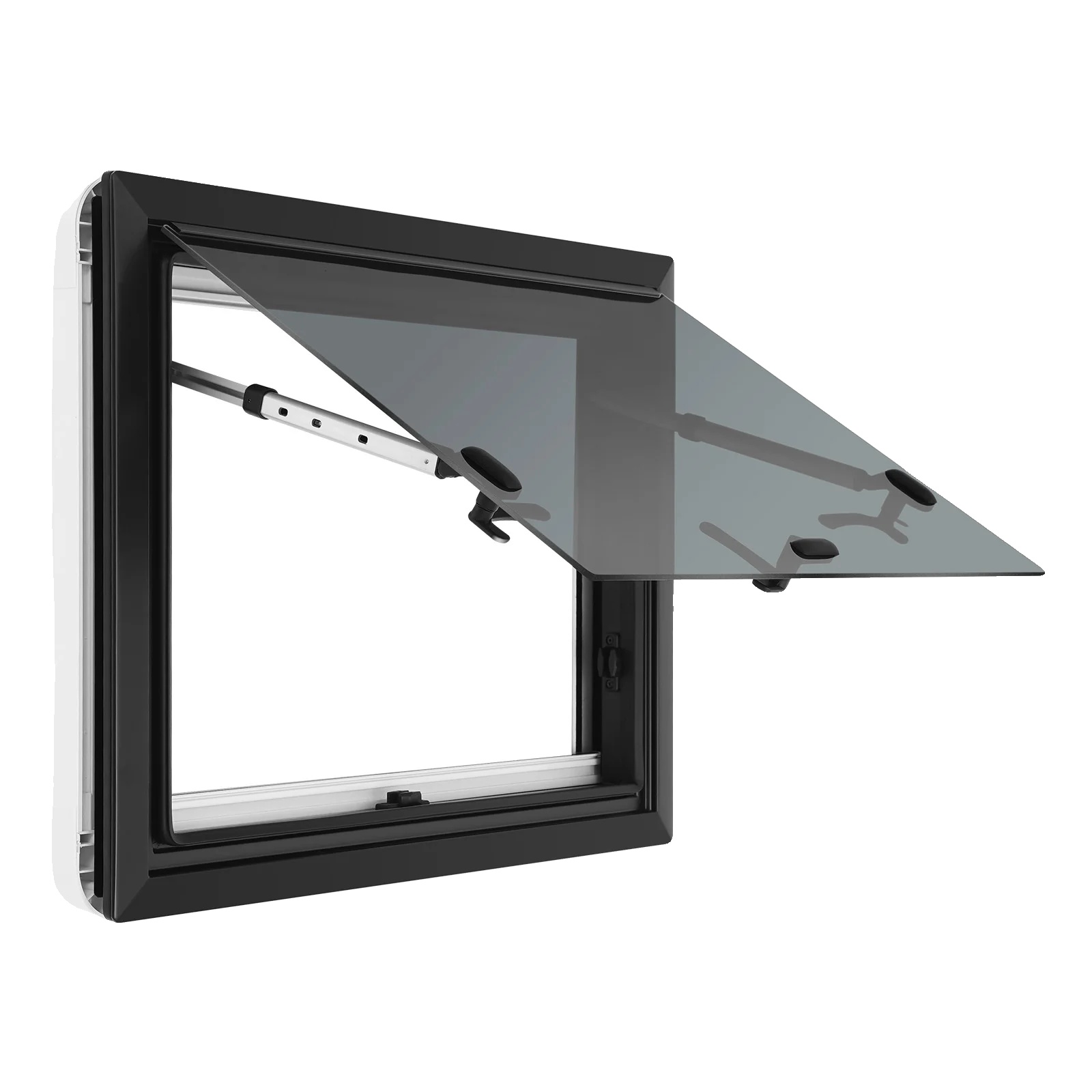 Rv Schiebefenster, Langlebiges Aluminium, Verstellbare Belüftung, Schwarz