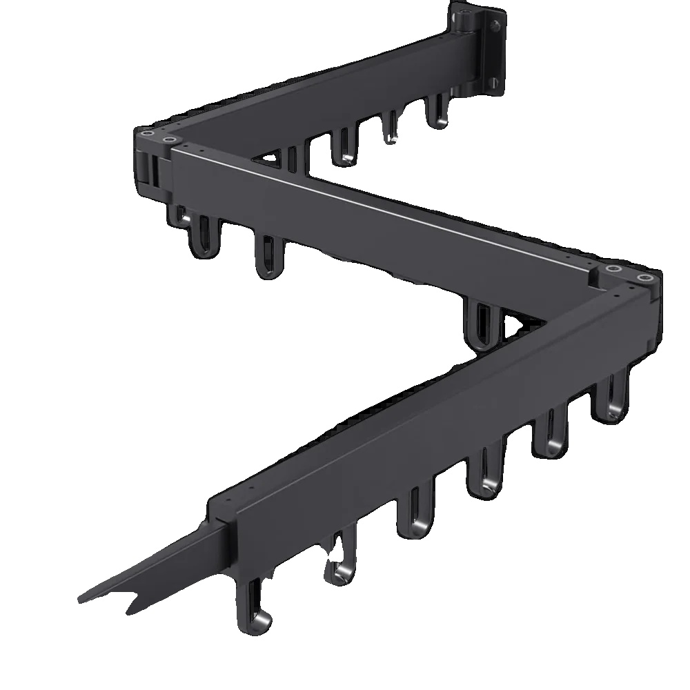 Wäscheständer, Wandmontage, Platzsparend, Schwarz