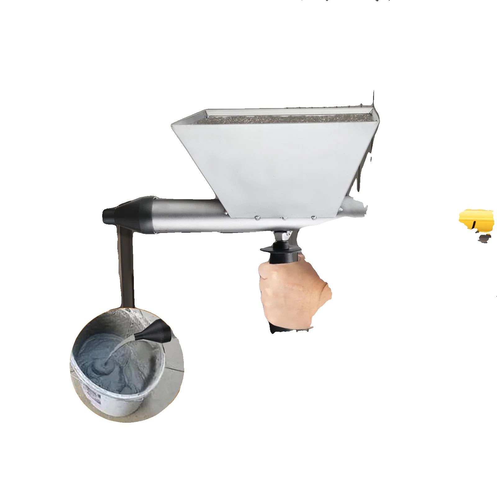 Elektrische Zementpistole, Material Aus Edelstahl Und Kohlenstoffstahl, Trichterabmessungen 206x200mm, Gesamtmaße 290x120mm, Abnehmbare Düse,