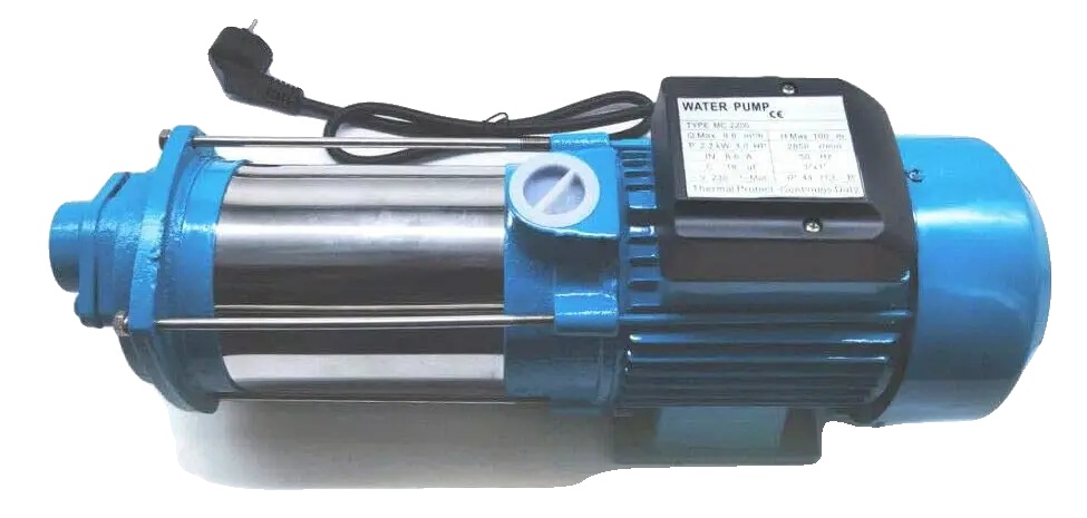 Wasserpumpe, Hochdurchflussrate 4000 L/h, Robuste Edelstahlkonstruktion, 220v, Blau, Eu