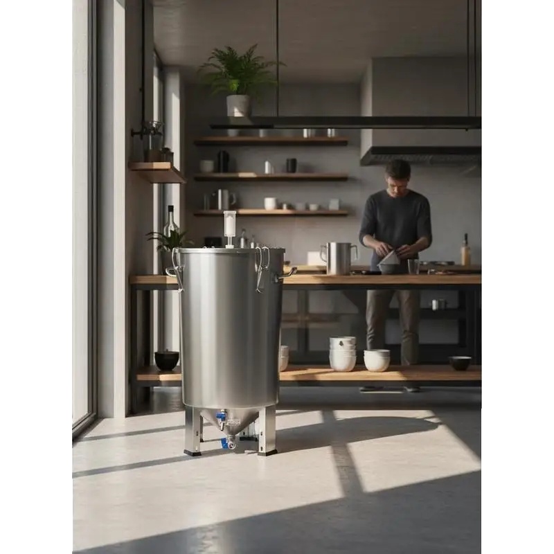 Bierbrausystem, 30l Kapazität, Edelstahlkonstruktion, Silber
