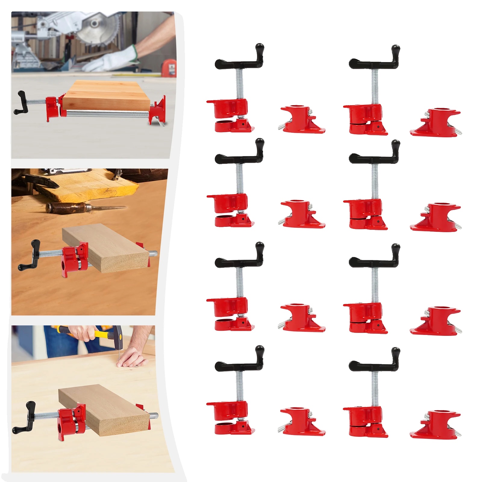Holzklebe-rohrzangen, Eisenmaterial, 3/4 Zoll Kompatibilität, 8 Stück, Tiefe Spiralzähne Zum Klemmen, Entworfen Für Nicht-metallarbeiten