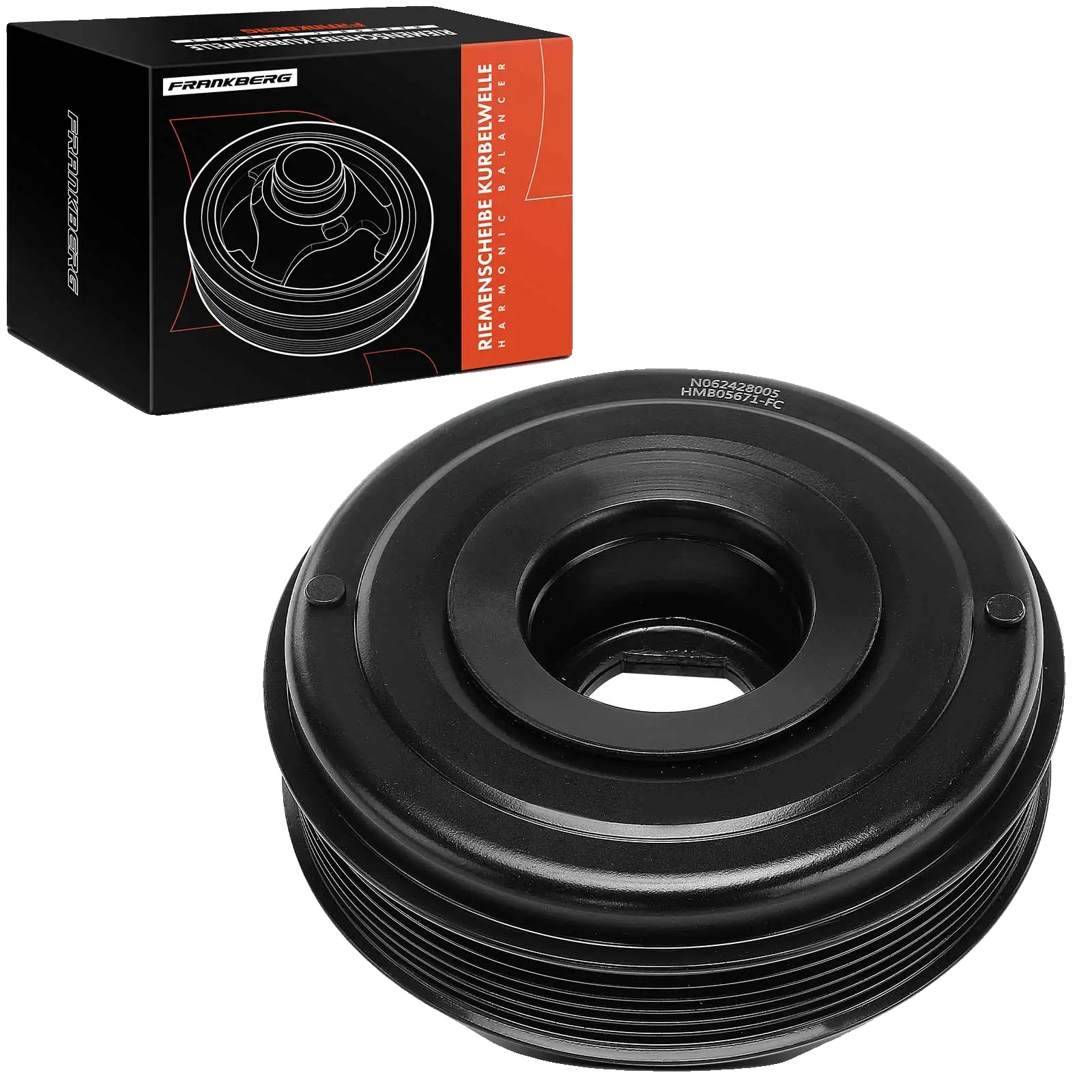 Riemenscheibe Kurbelwelle, Durchmesser 158 Mm, Breite 45 Mm, 7 Ps, 7 Rillen, Vibrationsniveau 0