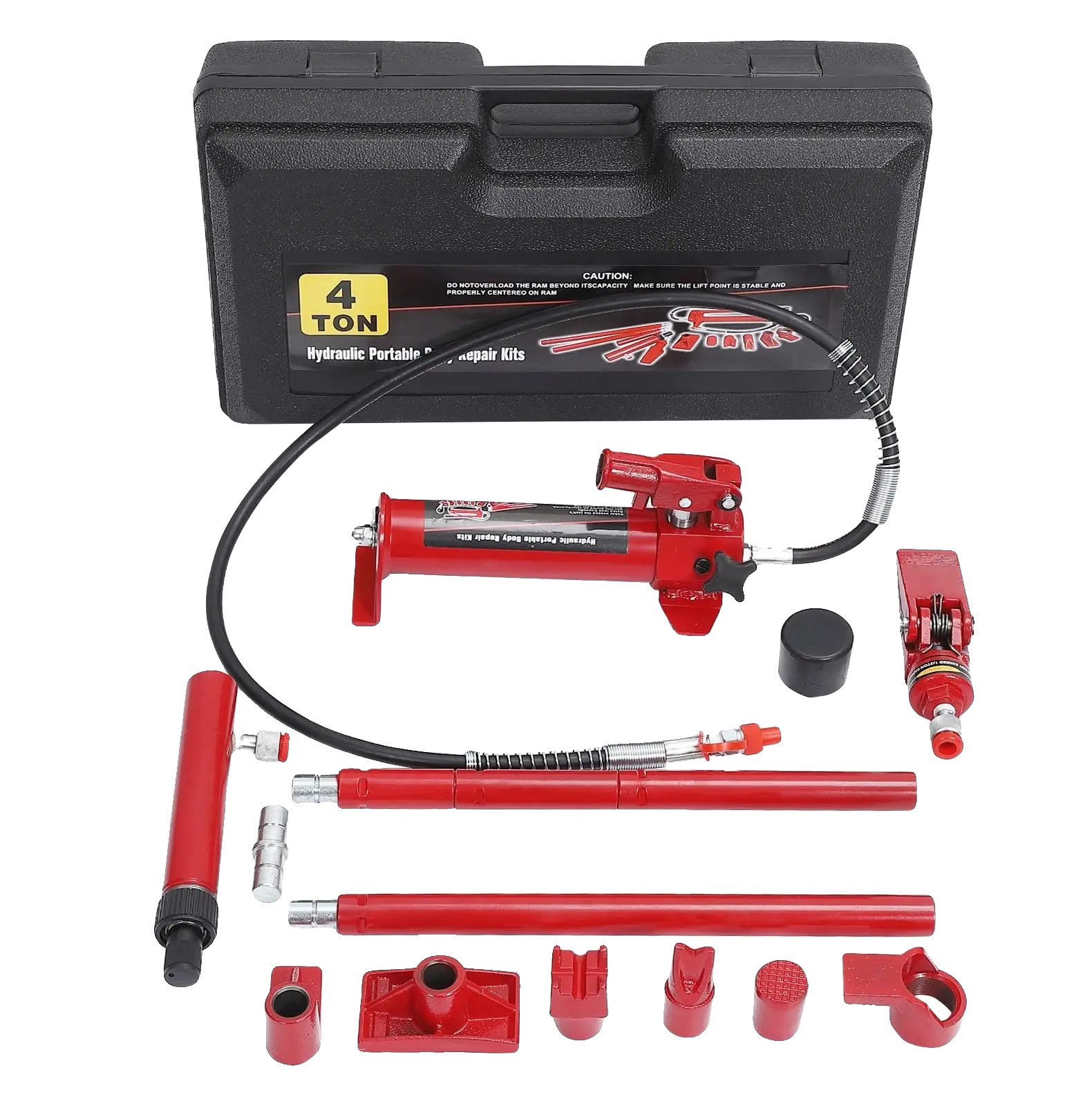 Hydraulikzylinder-kit, 4 Tonnen Tragfähigkeit, 1,4 M Ölschlauch, 17,8 Kg Gewicht, 62x38x18 Cm Abmessungen, Universelle Kompatibilität
