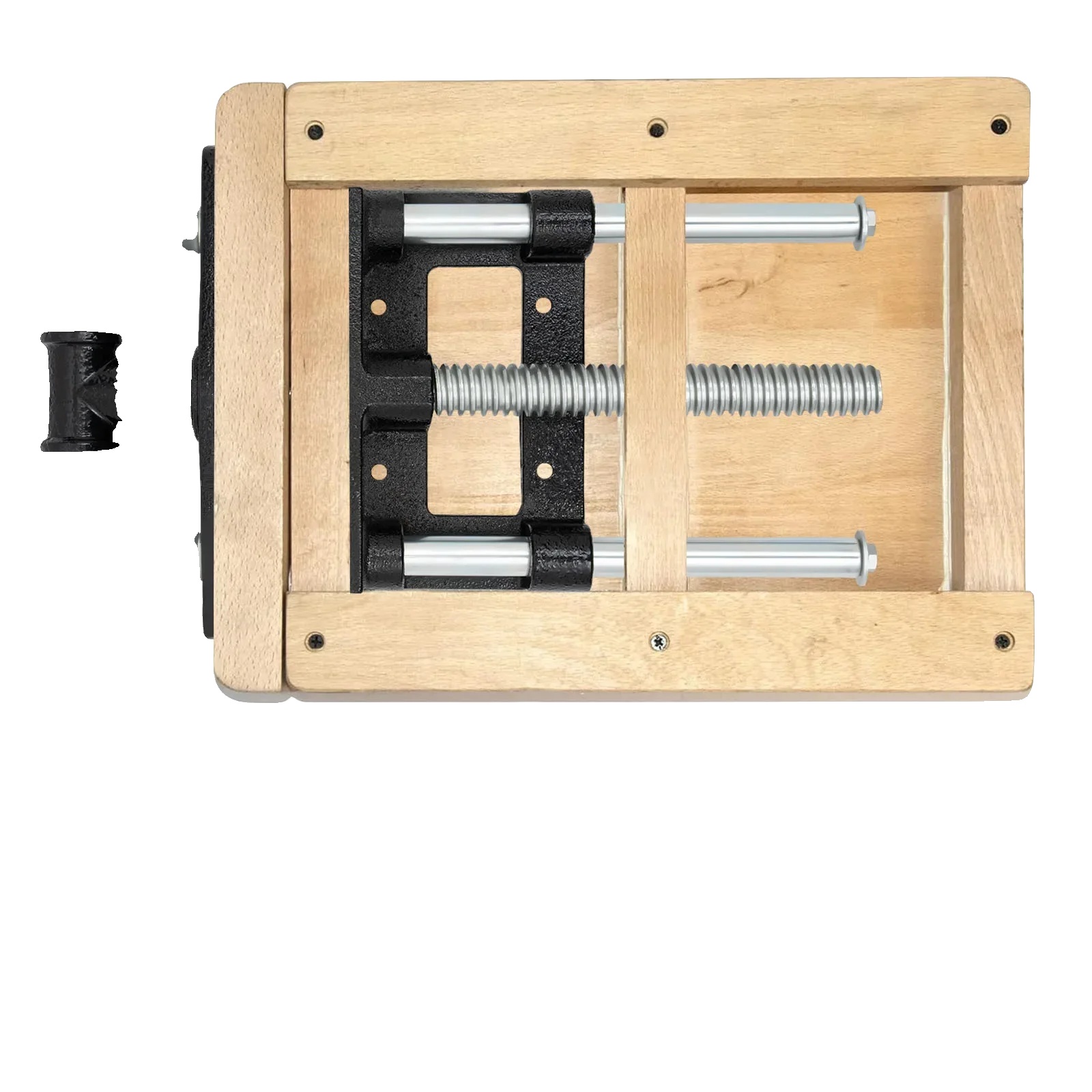 Schraubzwinge, Schmiedbares Gusseisen, Gesamtgröße 35x22 Cm, Schraubendurchmesser 2,3 Cm, Nettogewicht 5,3 Kg, Bruttogewicht 4,8 Kg