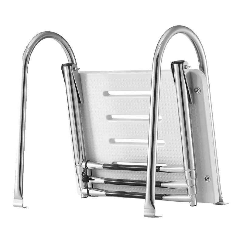 Bootsleiter, 3 Stufen, Edelstahl, Teleskopisches Design, 400 Lbs Tragfähigkeit, Rutschfeste Stufen