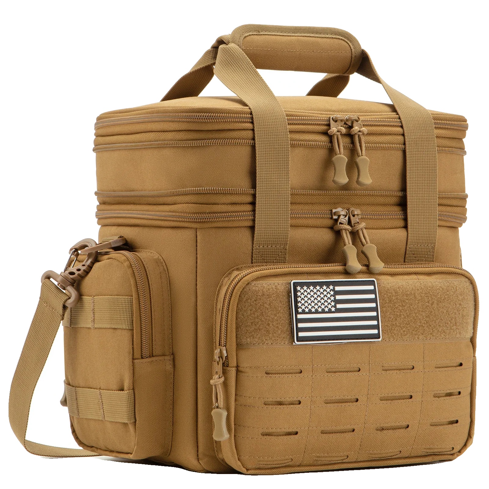 Taktischer Kühler, Erweiterbares Design, Strapazierfähige Isolierung, Khaki