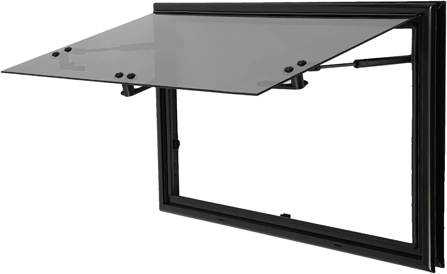 Wohnmobilfenster, Integrierter Fliegenschutz, Mehrfachverriegelungsmechanismus, Schwarz
