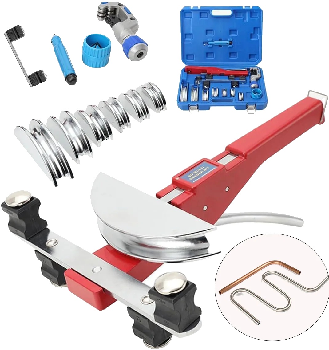 Rohrbieger, Ø 6-22 Mm Biegebereich, 7 Matrizenkompatibilität, Aluminiumlegierung Und Stahl, Geeignet Für Hvac-einsatz, Manuelle Bedienung