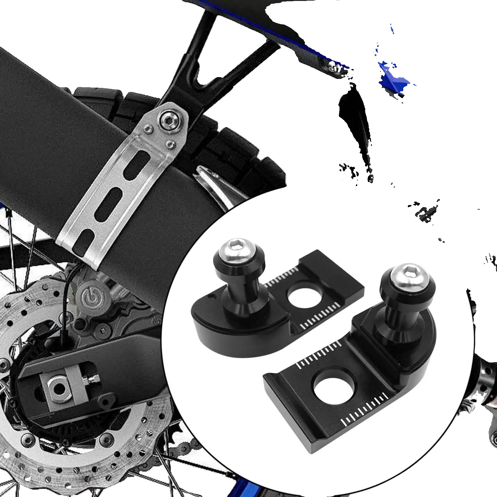 Kettenverstellerblock, Aluminiumlegierung, 9,2 Cm (3,62 Zoll), Kompatibel Mit Verschiedenen Motorradmodellen, Präzise Ketteneinstellung, Einfache