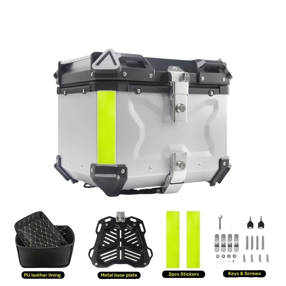 Motorrad Topcase, Wasserdicht, Schnellverschluss-zugang, X-silber-45l