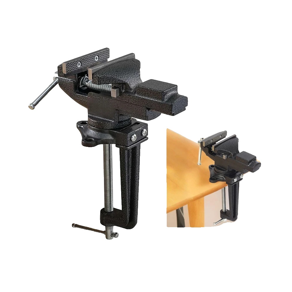 Werkbankzwinge, Schwerlast-gussstahl, 16,5 X 6,5 Zoll, 360-grad-schwenkfuß, 5-zoll-maximalbackenöffnung, 20 Lbs
