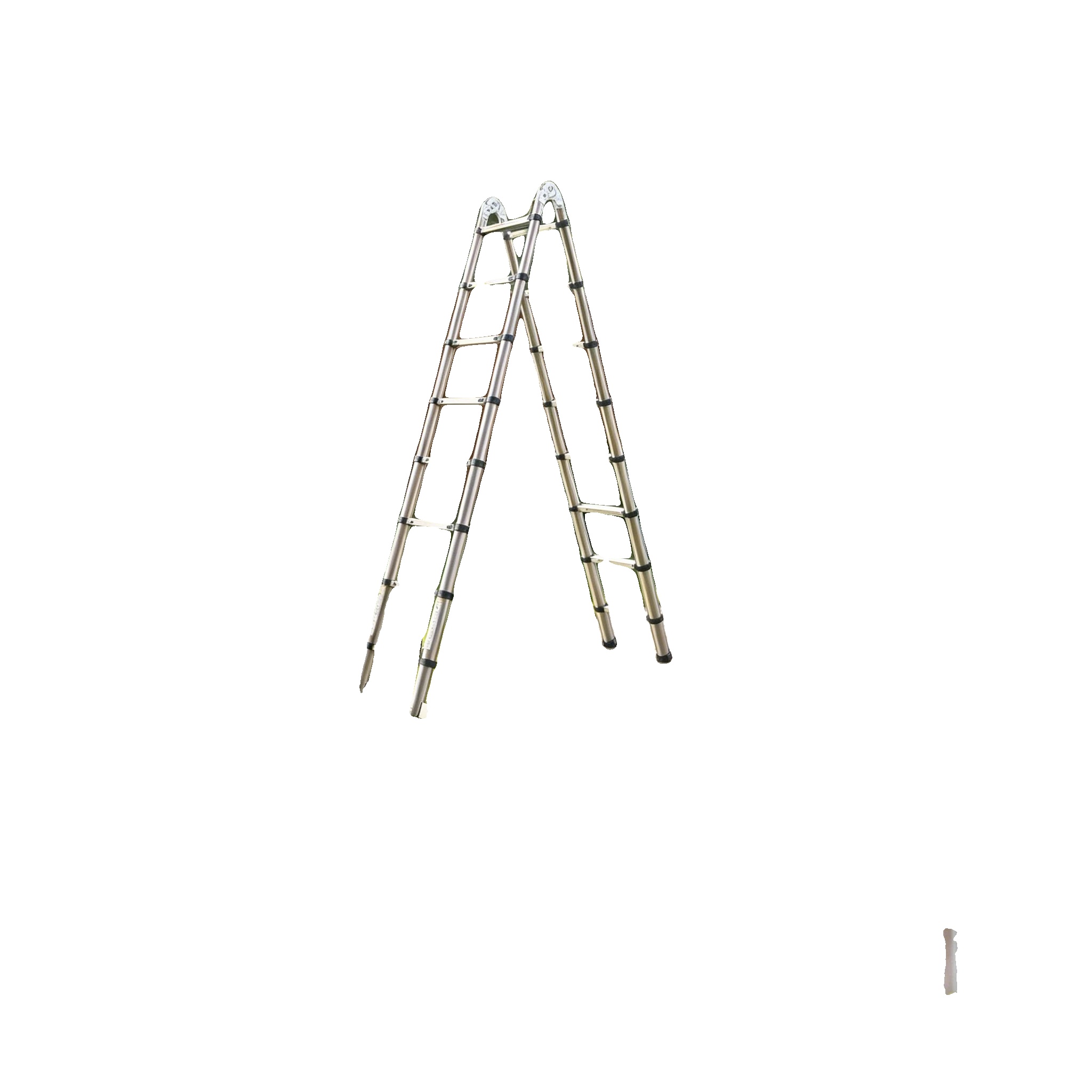 Teleskopleiter, Edelstahl, Dual-use-design, 2.5m+2.5m