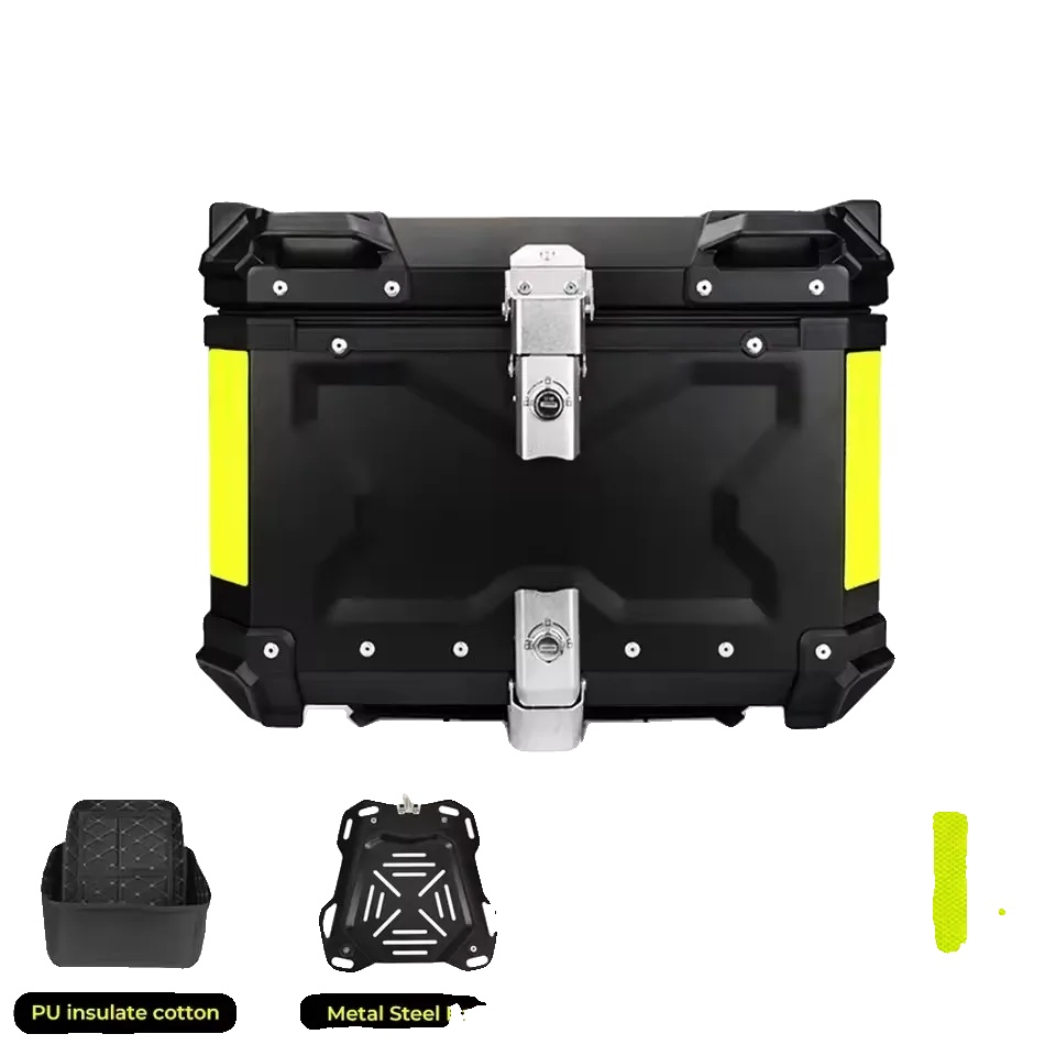 Motorrad-heckbox, Aus Robustem Aluminium, Wasserdichtes Design, 55l X Schwarz