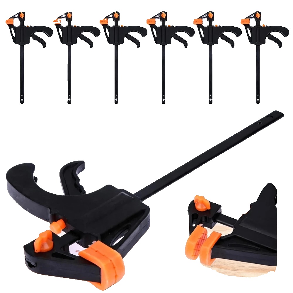 Holzwerkstattzwinge, Langlebiges Nylon, Schnellspannmechanismus, 6 Stück Klemme