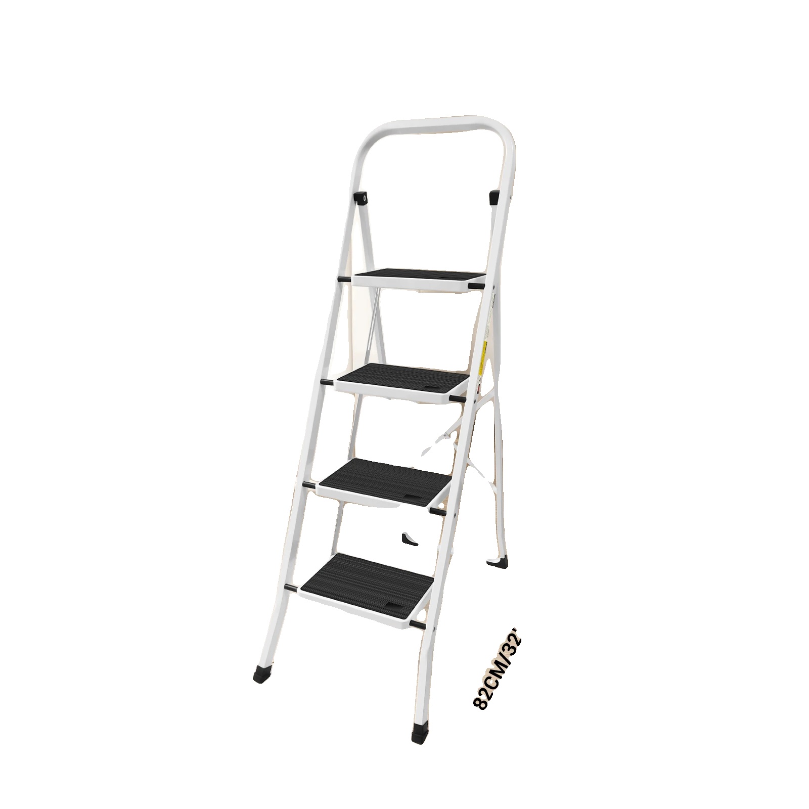 Teleskopleiter, Rutschfestes Design, Robuster Metallrahmen, 4-stufen-hocker