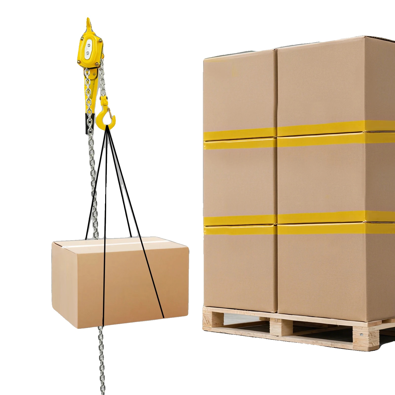 Handhebelkettenzug, 1,5 Tonnen Tragfähigkeit, 3 M Hubhöhe, Legierter Stahl, 12,82 Kg Gewicht, 13,5 Cm X 18 Cm X 63 Cm Abmessungen