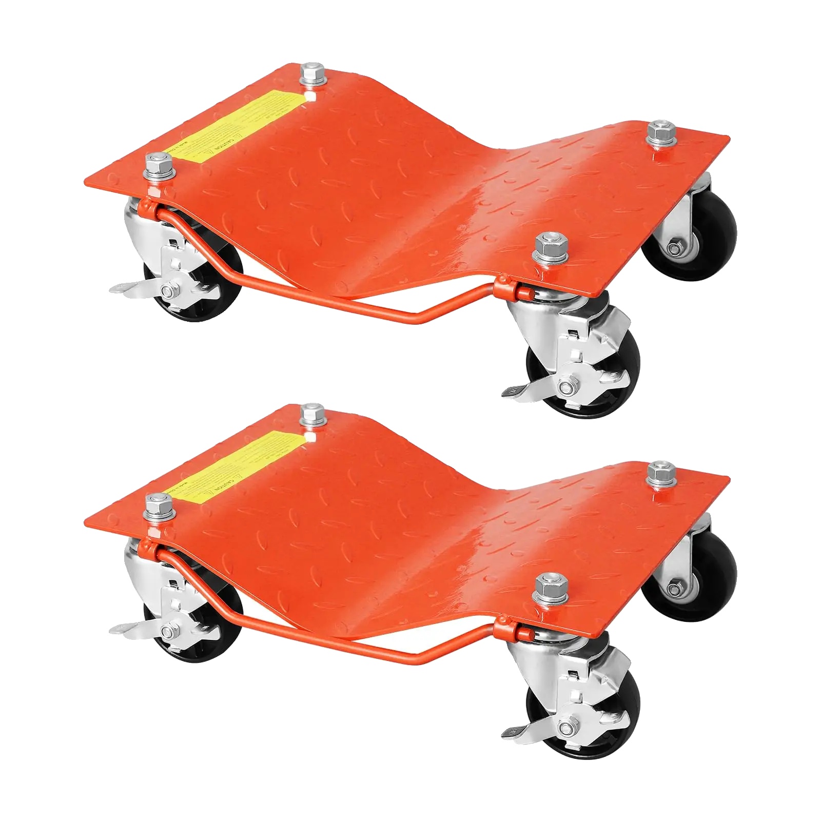 Fahrzeugreifen-schlitten, 1360kg Tragfähigkeit, Fußbremsen, 2 Stück Orange