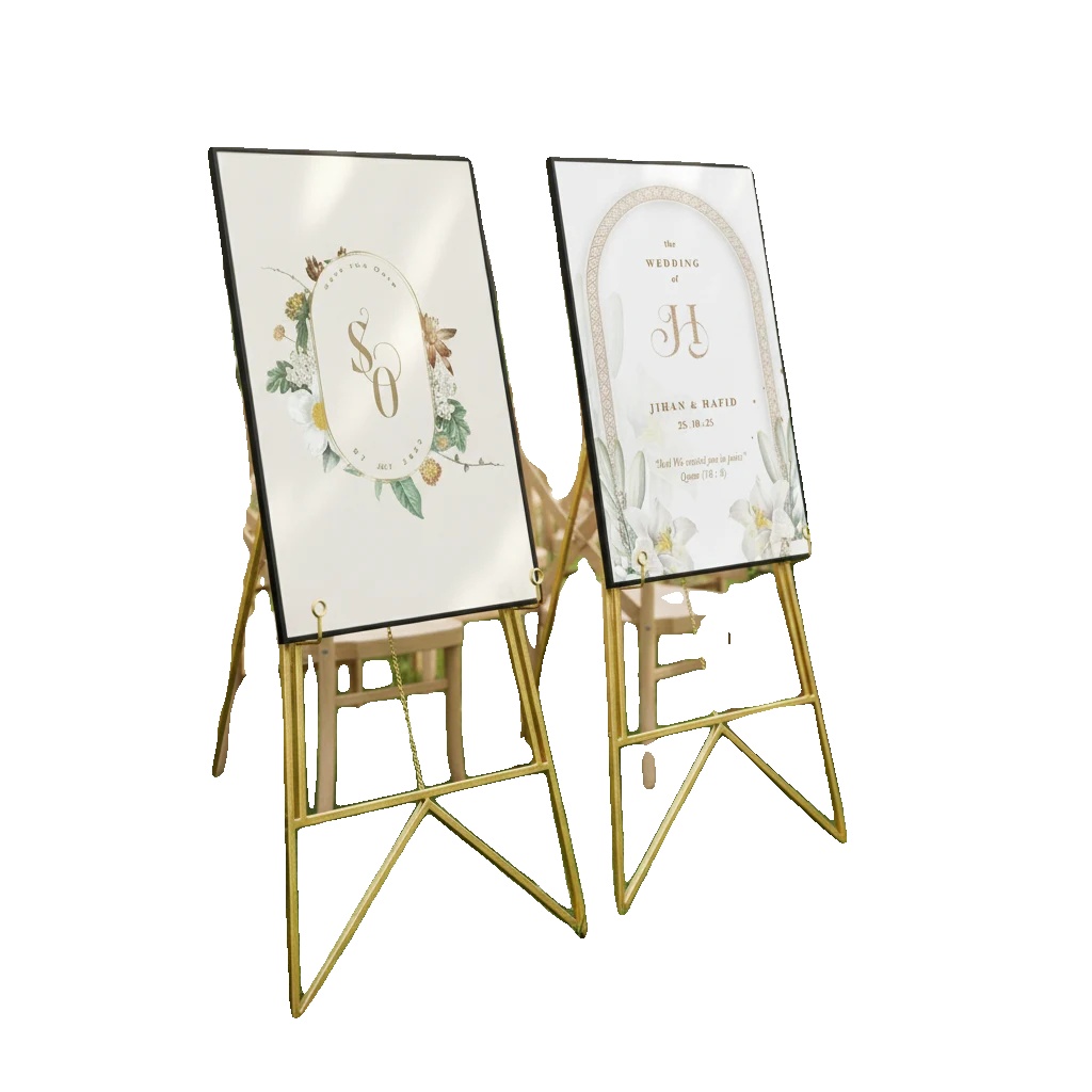 Plakatständer, 113 Cm Höhe, Verstellbare Kettenlänge 60 Cm, Tragfähigkeit 10 Kg, Faltbares Design, Stahlkonstruktion