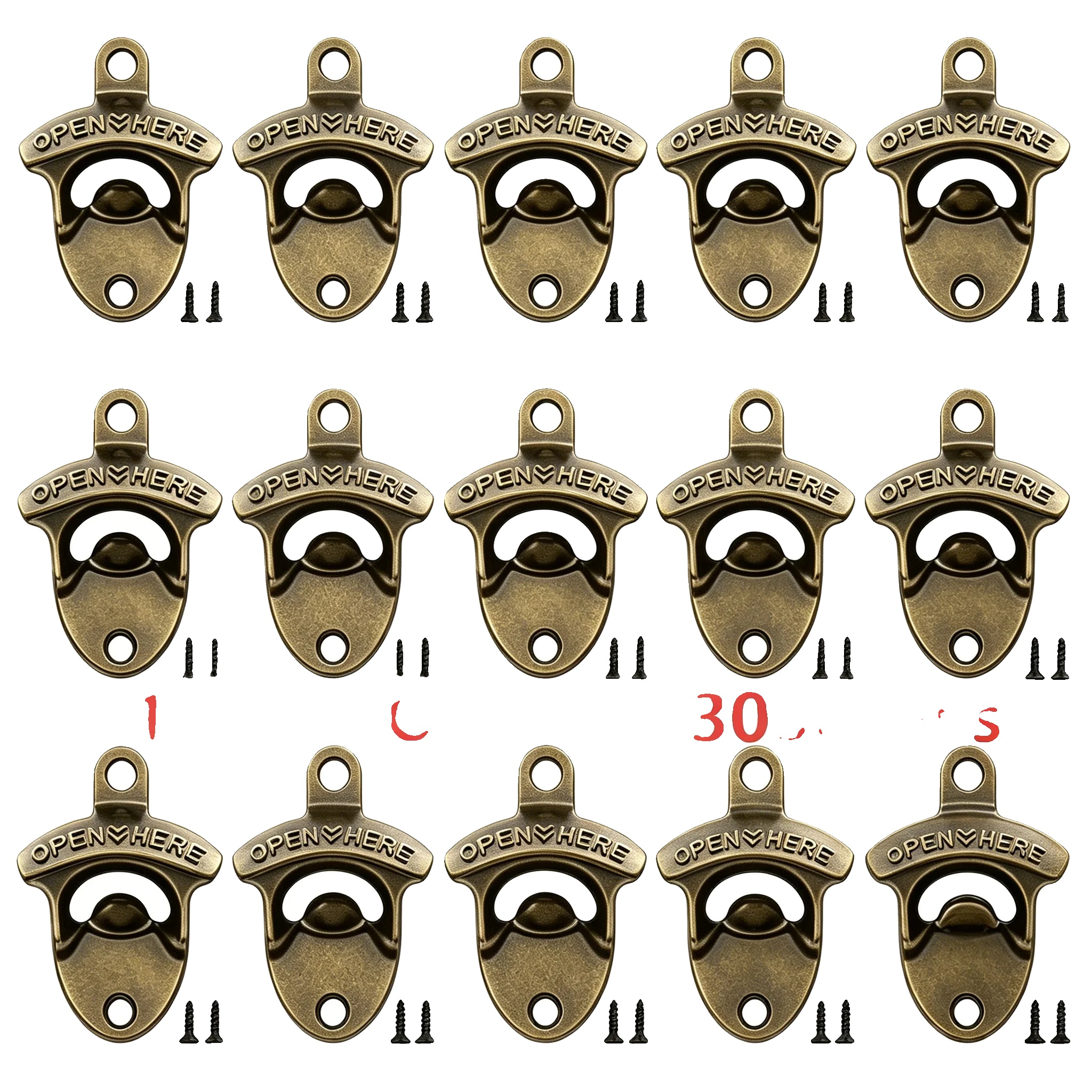 Flaschenöffner Set, Langlebige Zinklegierung, Retro-design, Blaue Bronze 15pcs