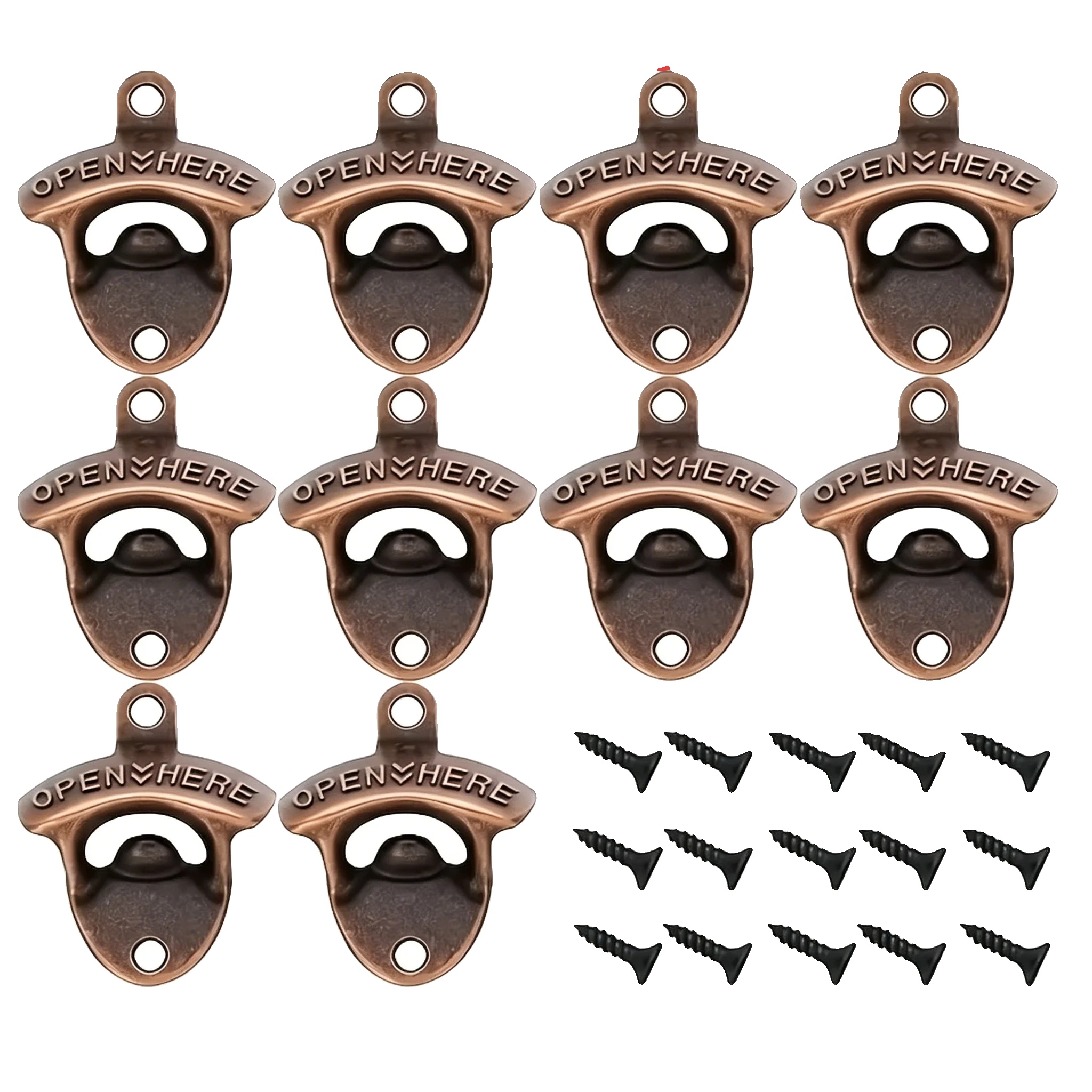 Flaschenöffner Set, Langlebige Zinklegierung, Retro-design, Rotes Kupfer 10 Stück