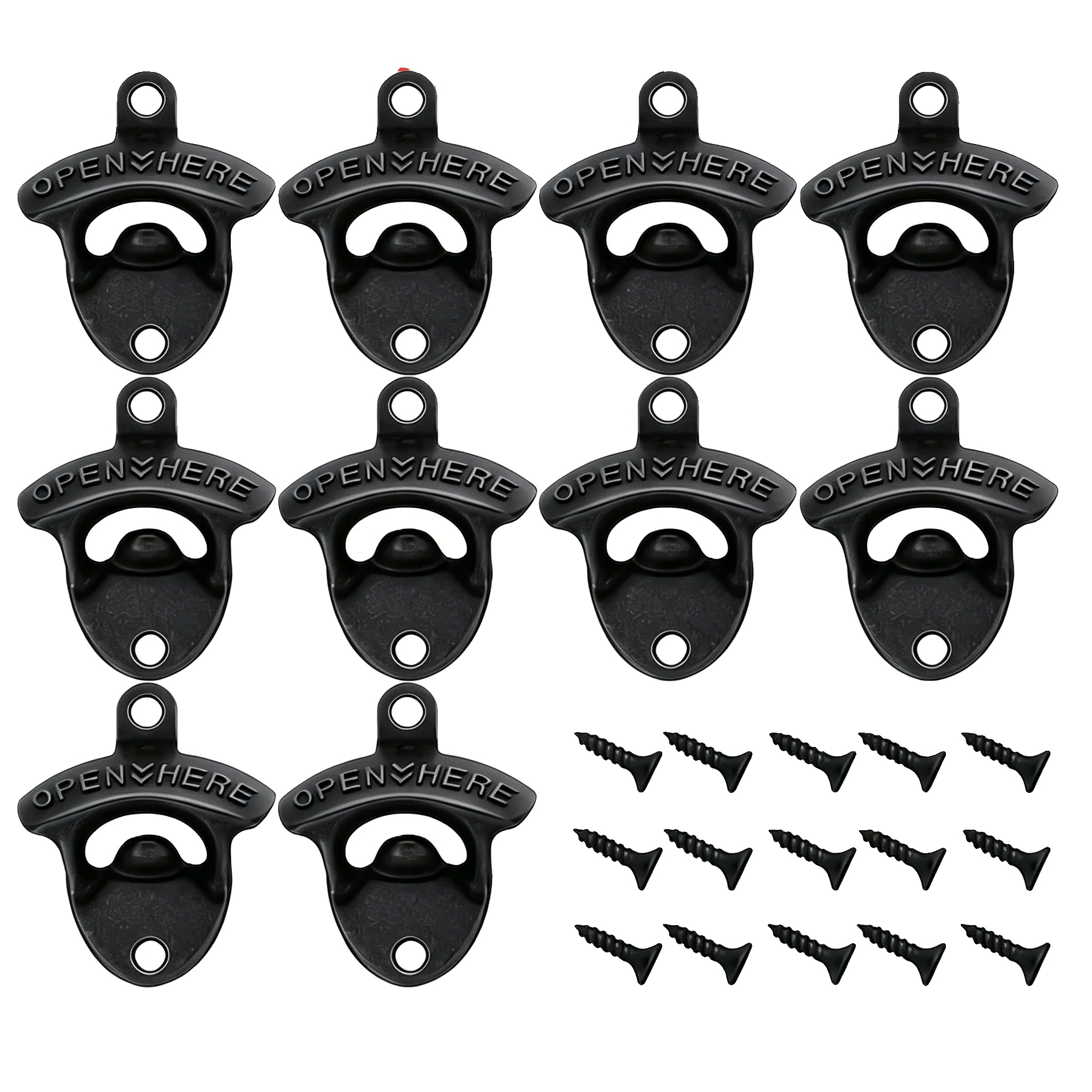 Flaschenöffner Set, Langlebige Zinklegierung, Retro-design, Schwarz 10 Stück