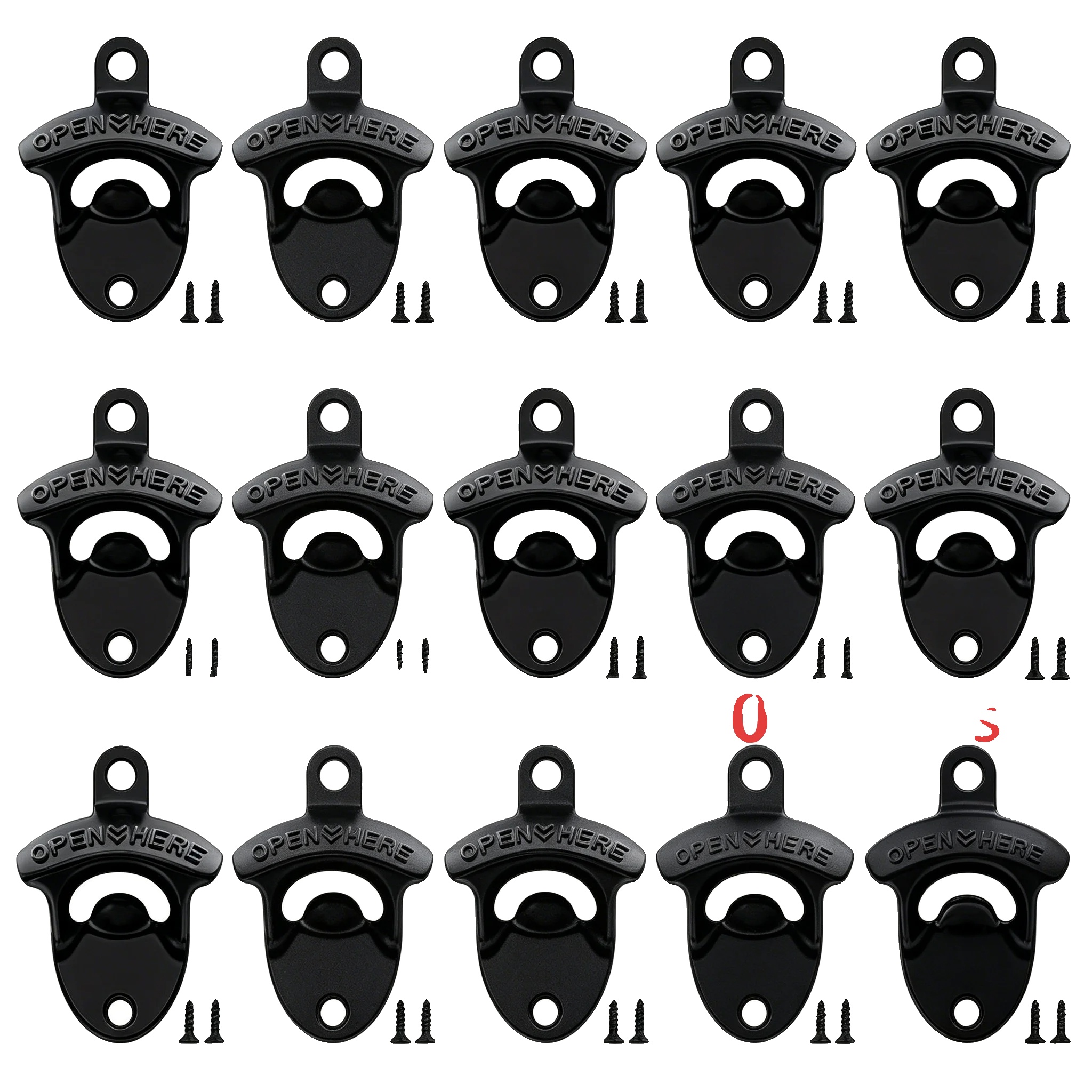Flaschenöffner Set, Langlebige Zinklegierung, Retro-design, Schwarz 15 Stück
