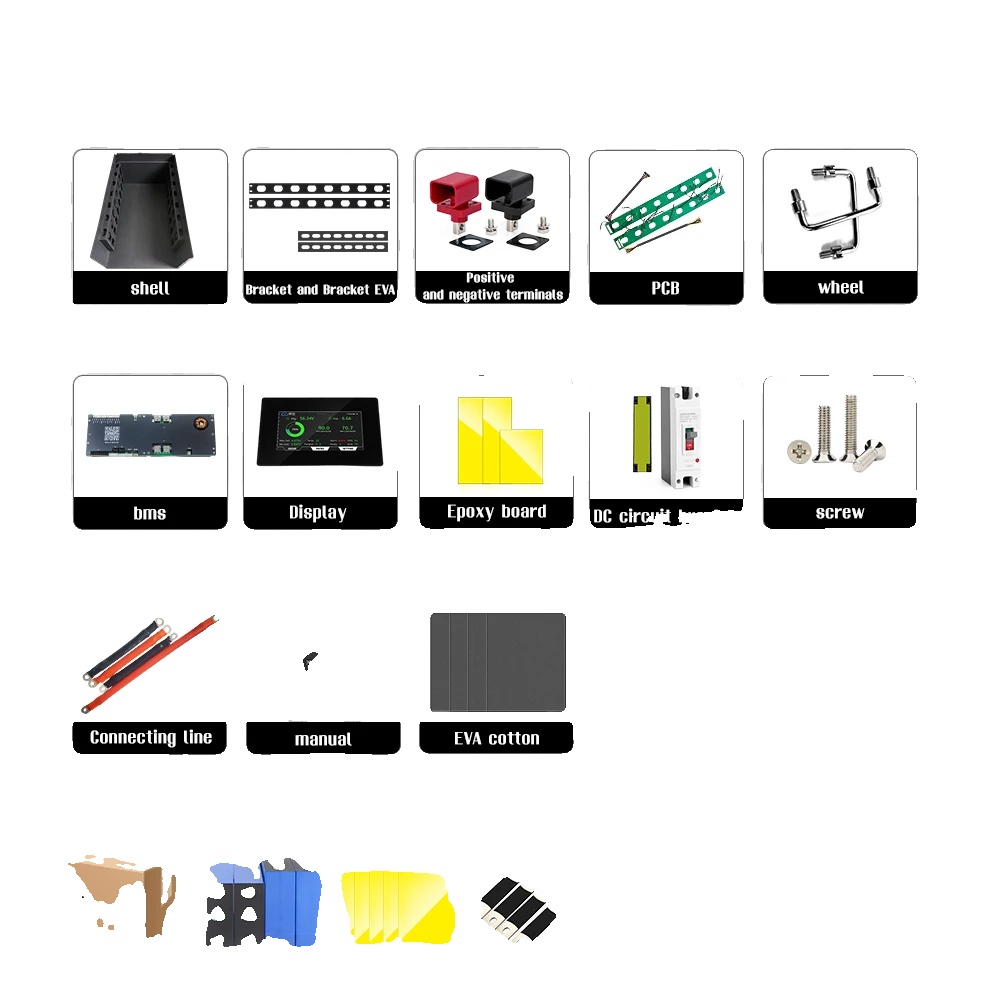 Batteriekasten, 48v, 200a Smart Bms Kit, Mit Bms Lcd