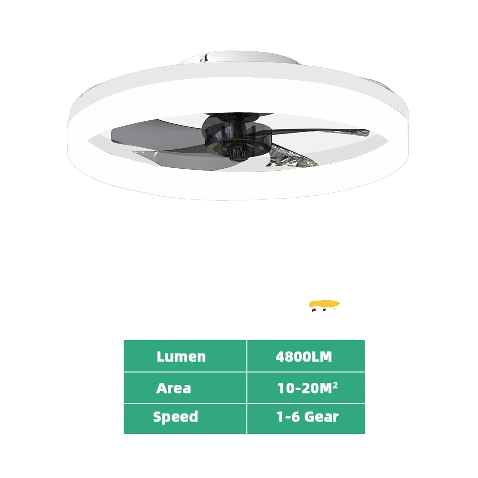 Deckenventilator, Dimmbare Beleuchtung, Fernbedienung, Weiss