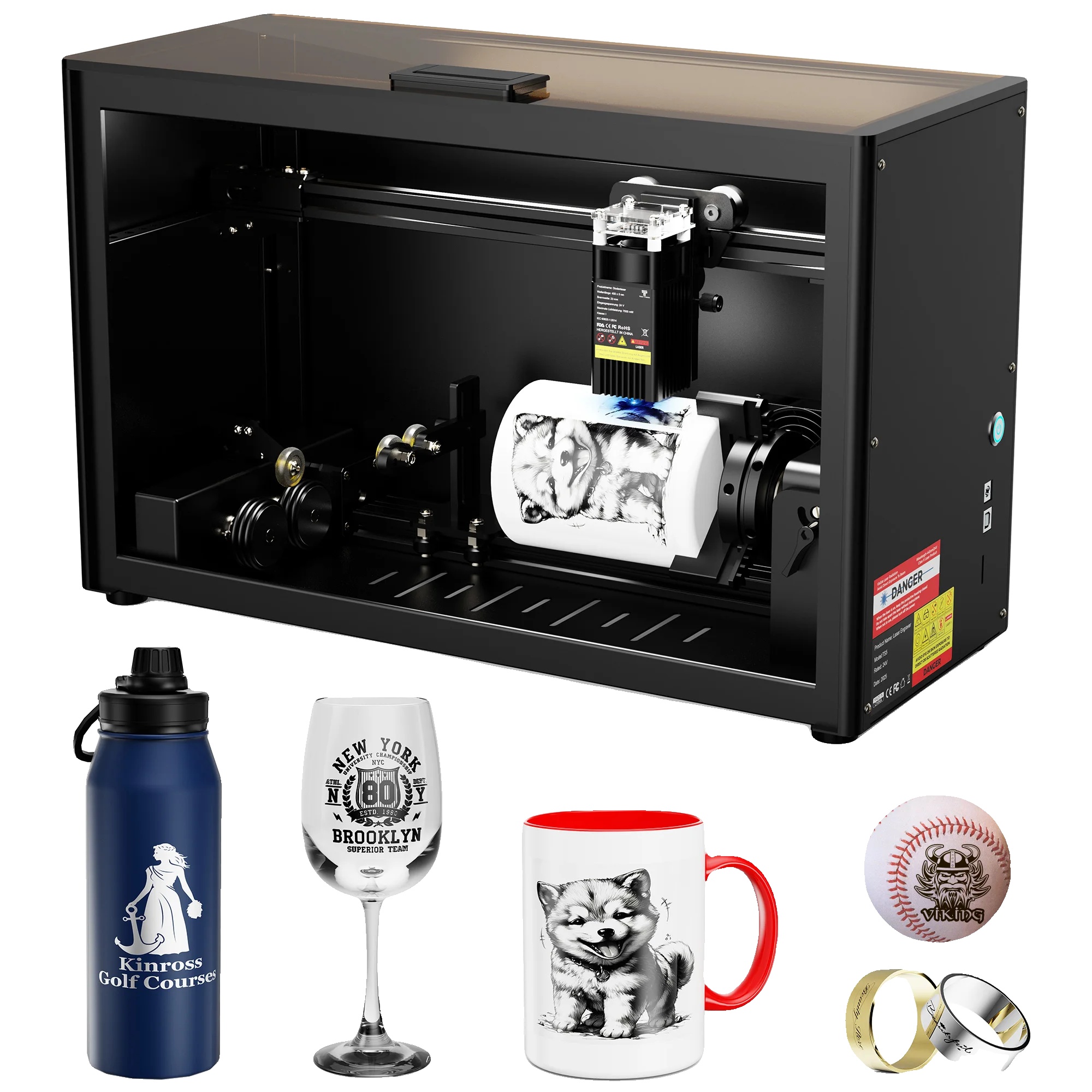 Lasergravurmaschine, Abmessungen 249mm X 123mm X 123mm, Ce-zertifiziert, Metall- Und Holzkompatibilität, 95% Vormontiert, Verstellbares Spannfutter