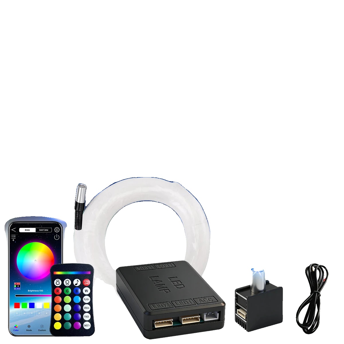 Lichtleitfaser, App-steuerung, Anpassbare Beleuchtung, Rgbw-a, 300stück 0.5mm 2m