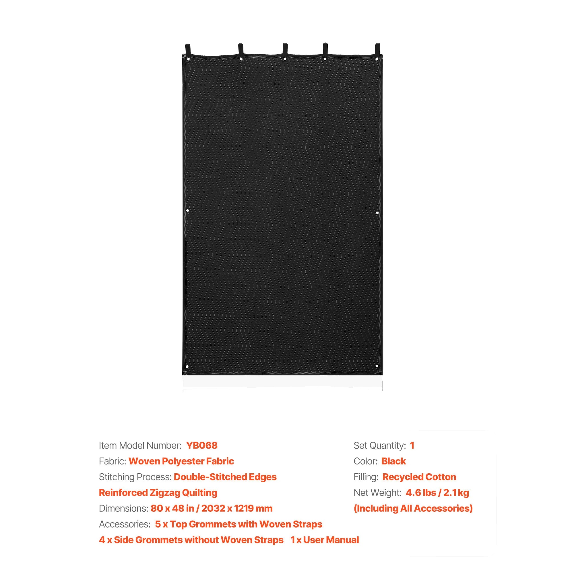 Schalldämmende Decke, Lichtblockierend, Geräuschdämpfend, 48x80in 1stück