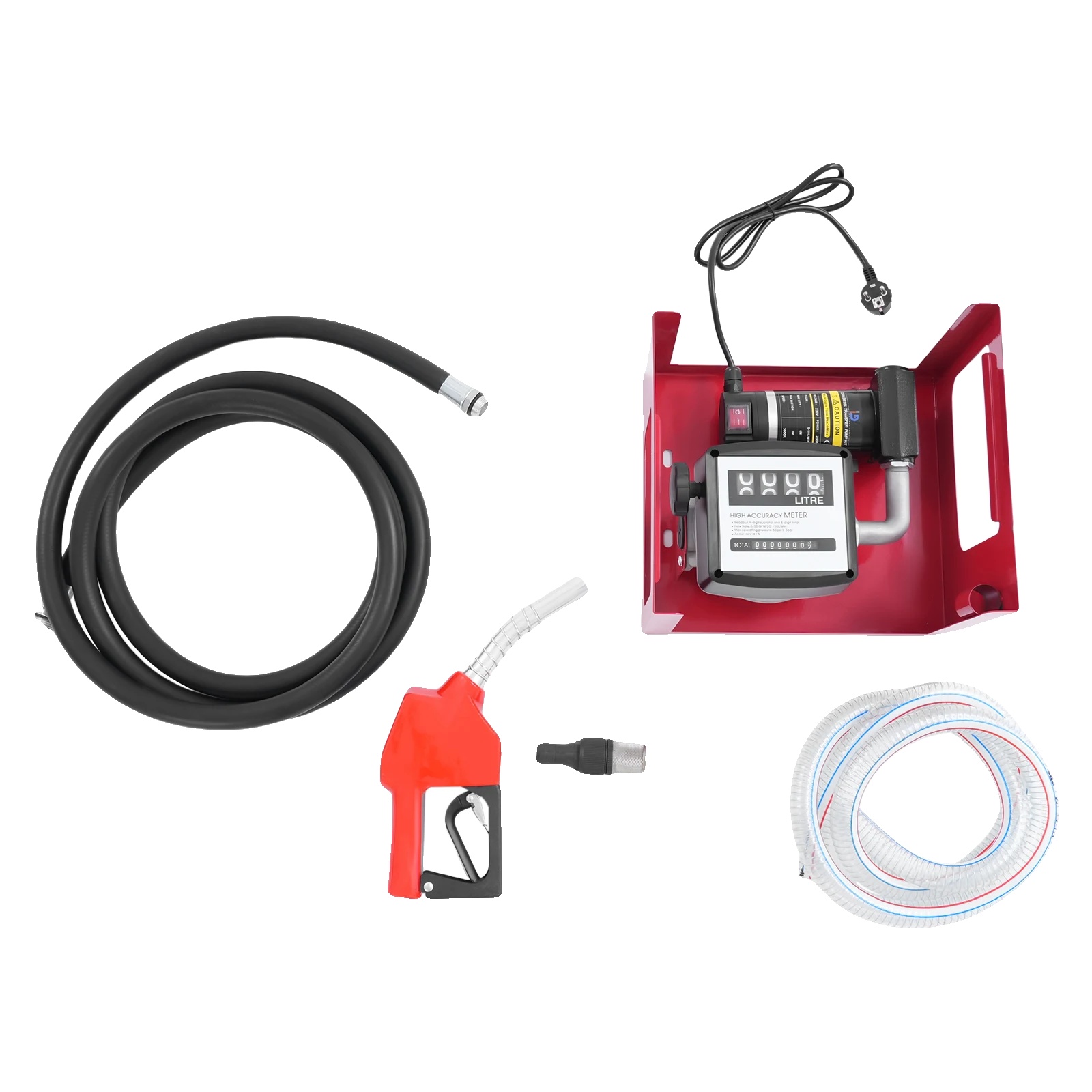 Dieseltransferpumpe, 50l/min Durchflussrate, Selbstansaugender Motor, Rot