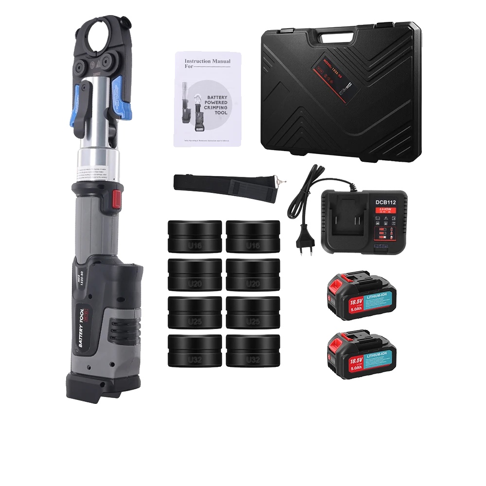 Crimpwerkzeugset, 18v Kabellos, Einschließlich 2 Batterien, 2 Batterien