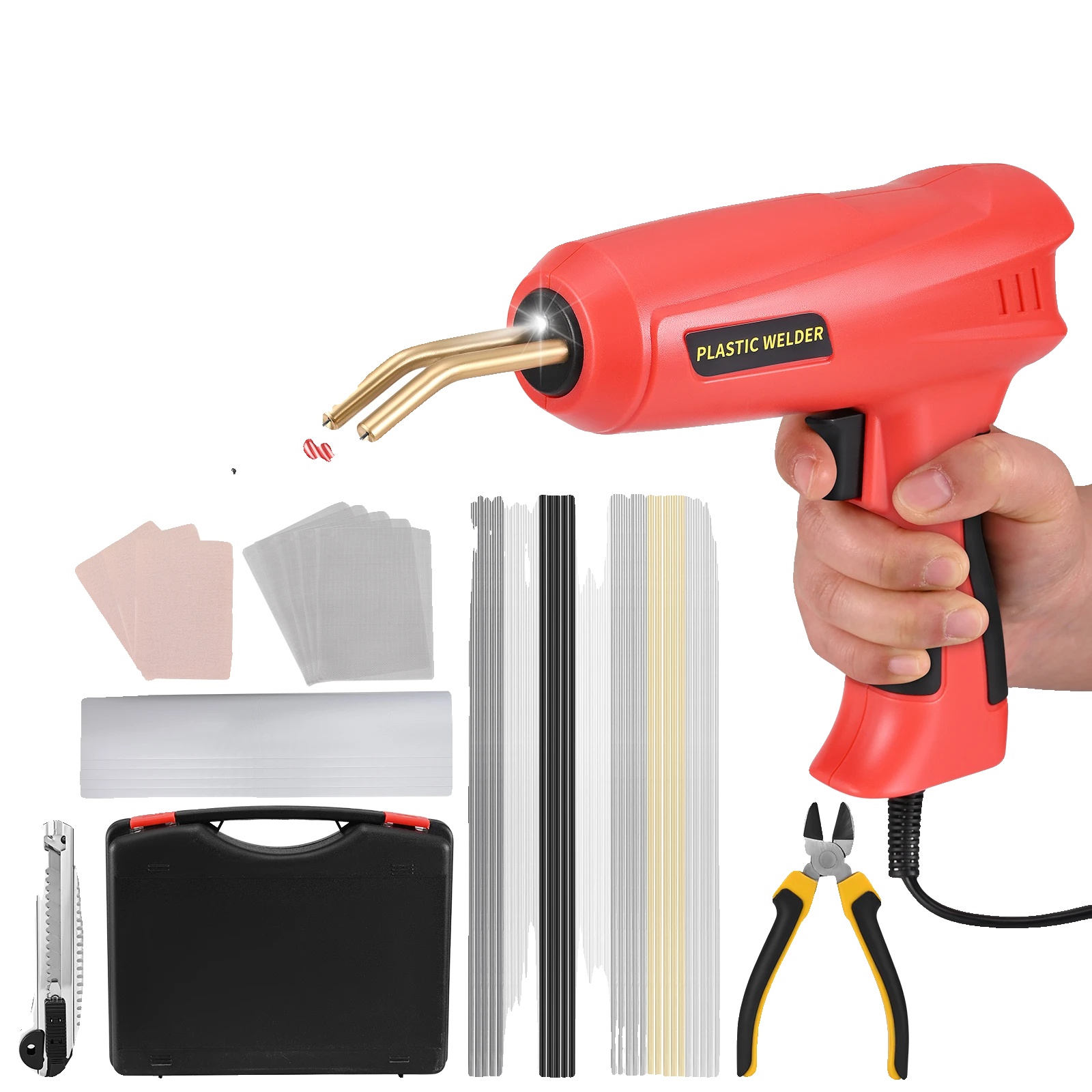 Kunststoffschweißmaschine, Schnelles Heizen, Vielseitiges Reparaturset, Rot