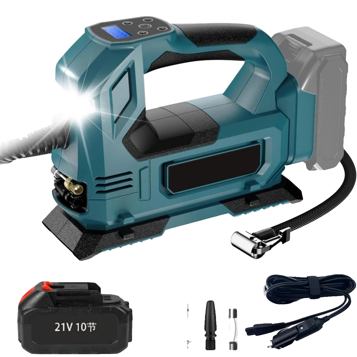 Kabellose Elektrische Luftpumpe, Schnelle Inflation, Duale Stromversorgung, 1 Batterie, Eu