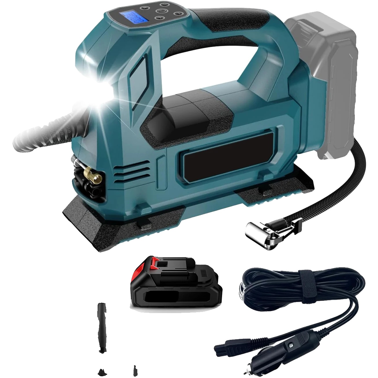 Kabellose Elektrische Luftpumpe, 130 Psi, Dual-power-kompatibilität, Mit 1 Batterie