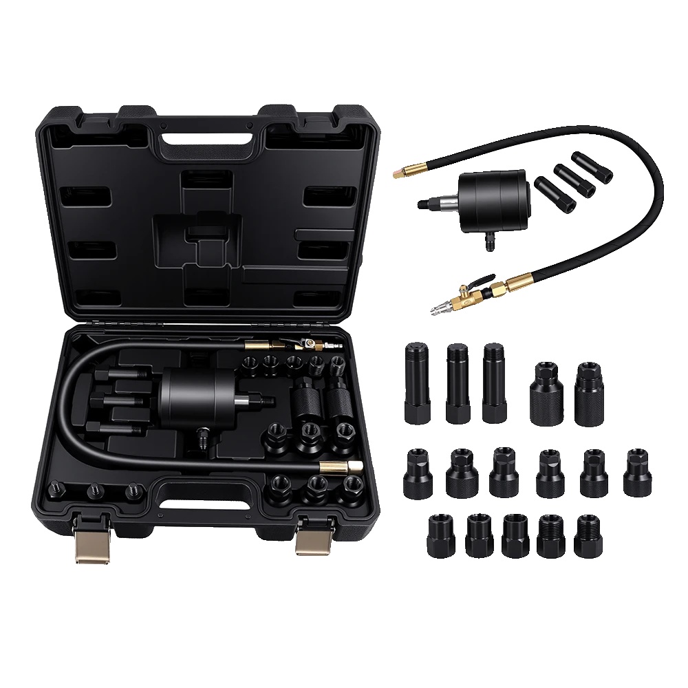 Pneumatischer Diesel-injektor-ziehen, Hochfester Stahl, Druckbereich 5 - 8 Bar, 19 Adapter-set, Breite Kompatibilität, Effiziente Bedienung