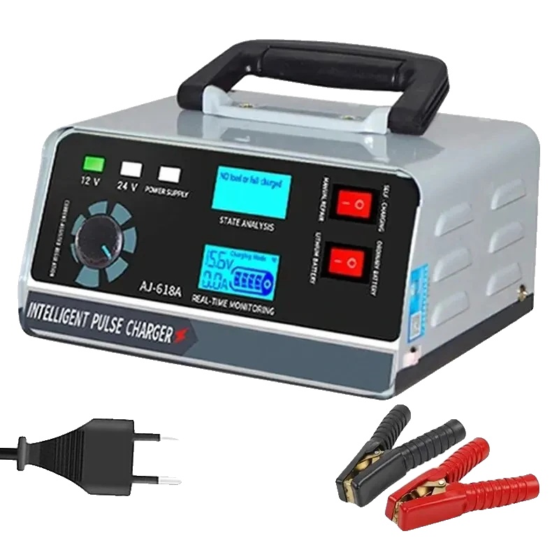 Auto-batterieladegerät, Smart Pulse Reparatur, Erhaltungsladung, Silber
