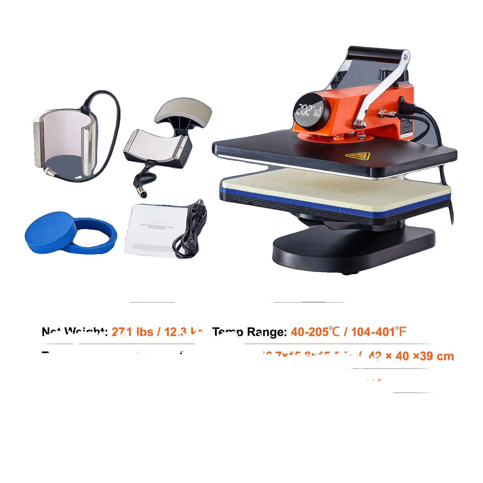 Heißpressmaschine, Schnelle Erwärmung, Benutzerfreundliches Design, 8 In 1