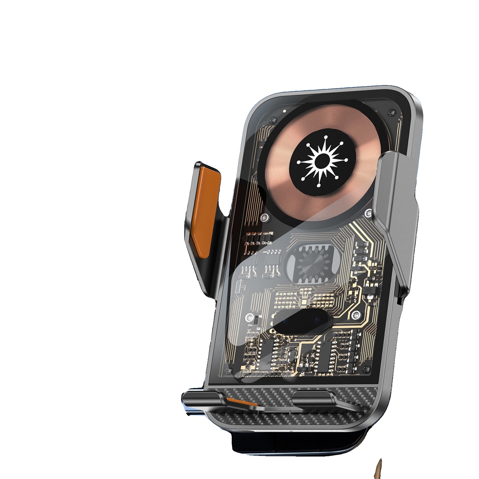 Kabelloses Auto-ladegerät, 15w Schnellladung, 360° Rotation, C10 Grau