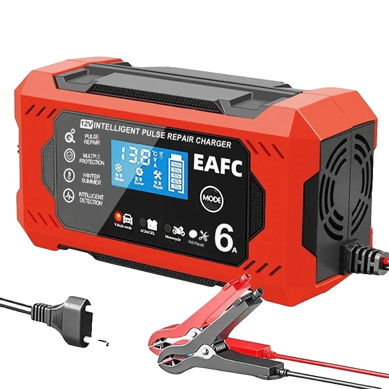 Batterieladegerät, 6a Ausgang, Smart Pulse Reparatur, Rot
